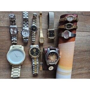 Lot of 11 Vintage & Modern Watches - Untested Estate Find - Timex Citizen Guess